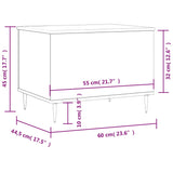 Concrete Grey Coffee Table 60x44.5x45 cm Engineered Wood