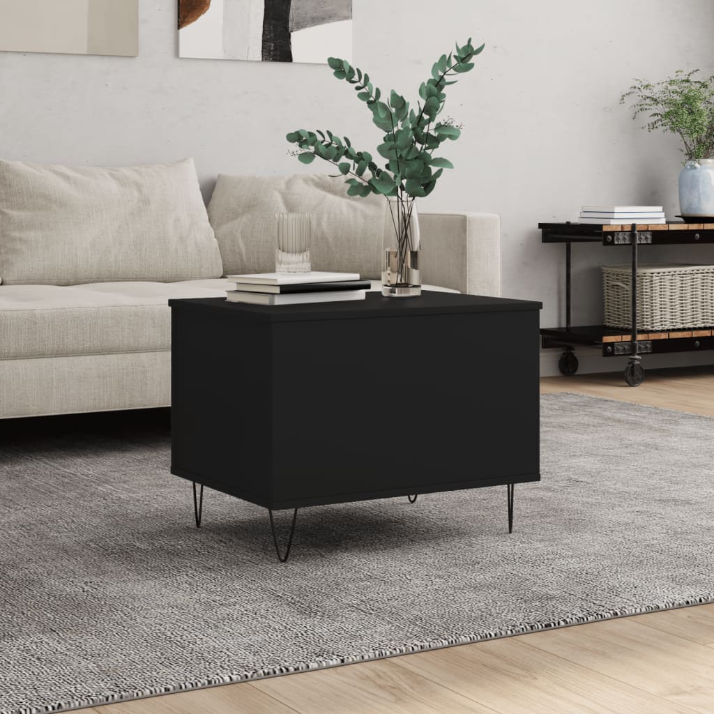 Coffee table Black 60x44.5x45 cm Engineered wood