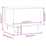 Sonoma grauer Couchtisch 60x44,5x45 cm Holzwerkstoff