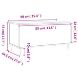 Table basse Noir 90x44,5x45 cm Bois d'ingénierie