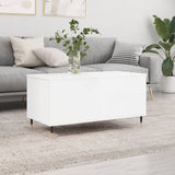 Coffee table Glossy white 90x44.5x45 cm Engineered wood