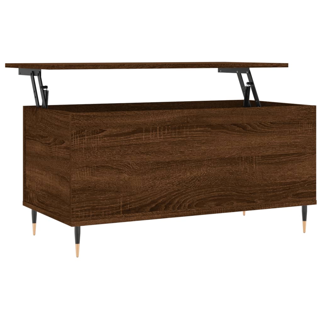 Coffee table Brown oak 90x44.5x45 cm Engineered wood