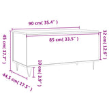 Table basse Blanc 90x44,5x45 cm Bois d'ingénierie