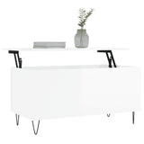 Coffee table Glossy white 90x44.5x45 cm Engineered wood