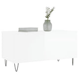 Coffee table Glossy white 90x44.5x45 cm Engineered wood