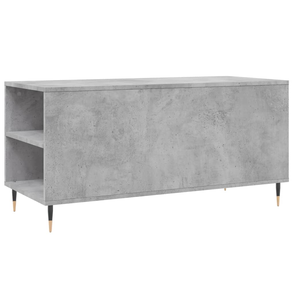 Table basse gris béton 102x44,5x50 cm bois d'ingénierie