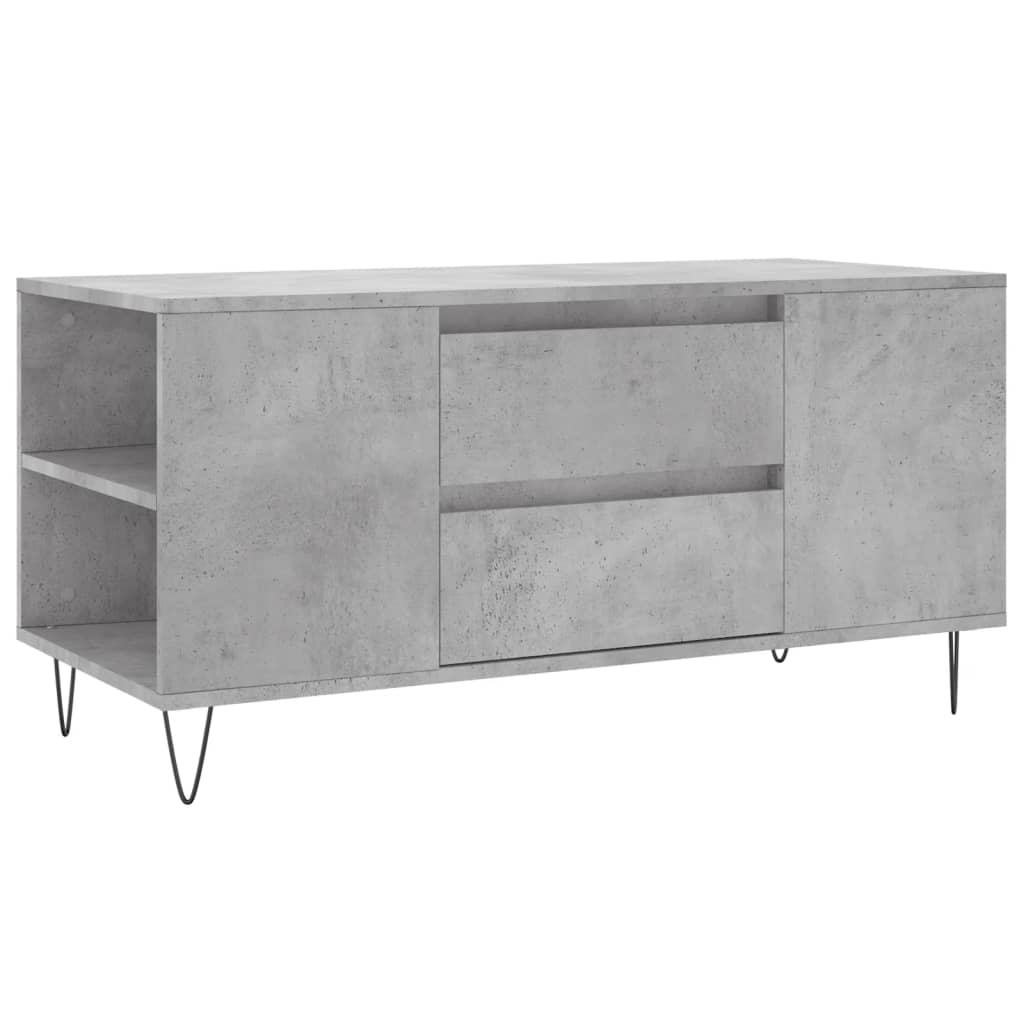 Betongrauer Couchtisch 102 x 44,5 x 50 cm, Holzwerkstoff