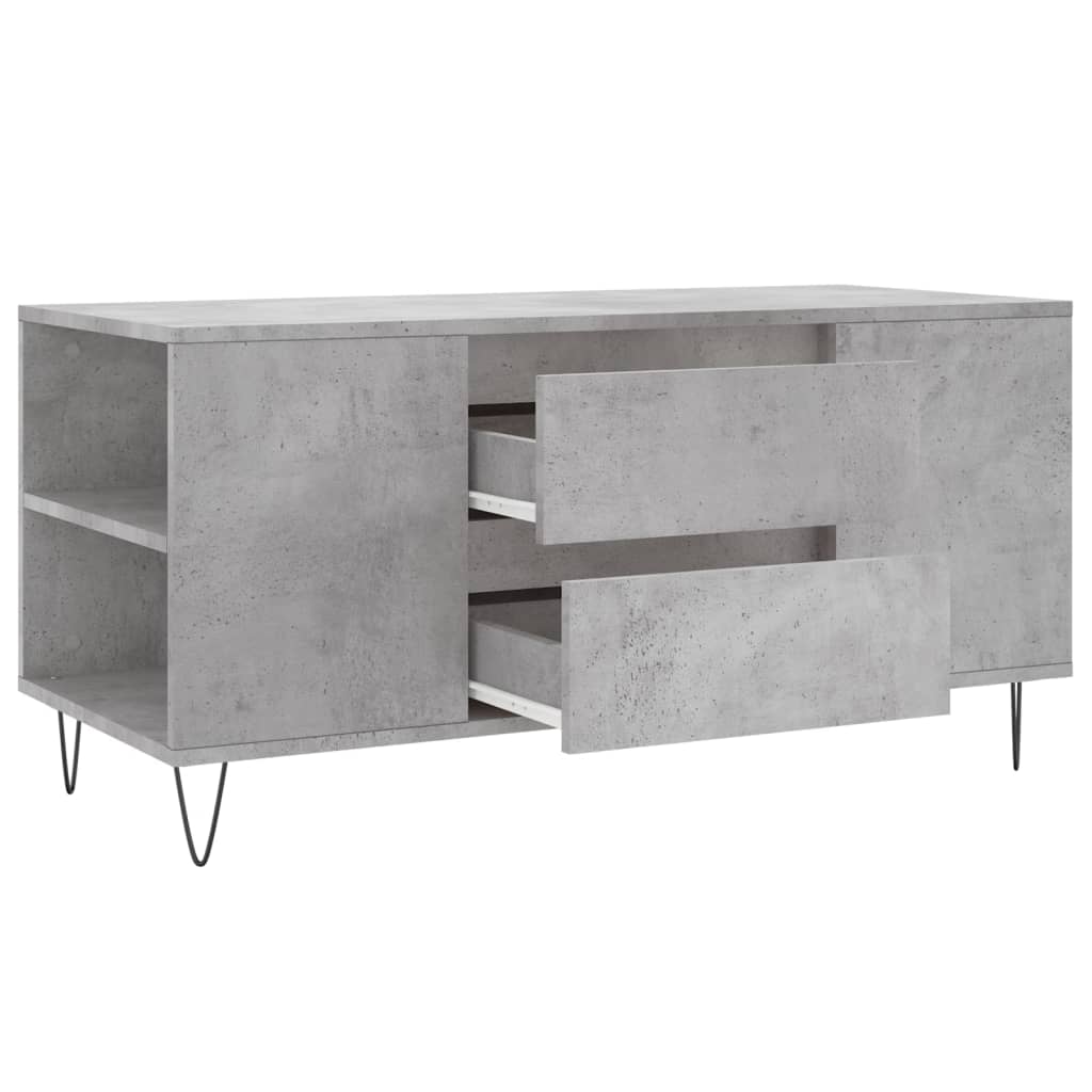 Betongrauer Couchtisch 102 x 44,5 x 50 cm, Holzwerkstoff