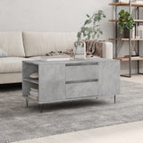 Betongrauer Couchtisch 102 x 44,5 x 50 cm, Holzwerkstoff