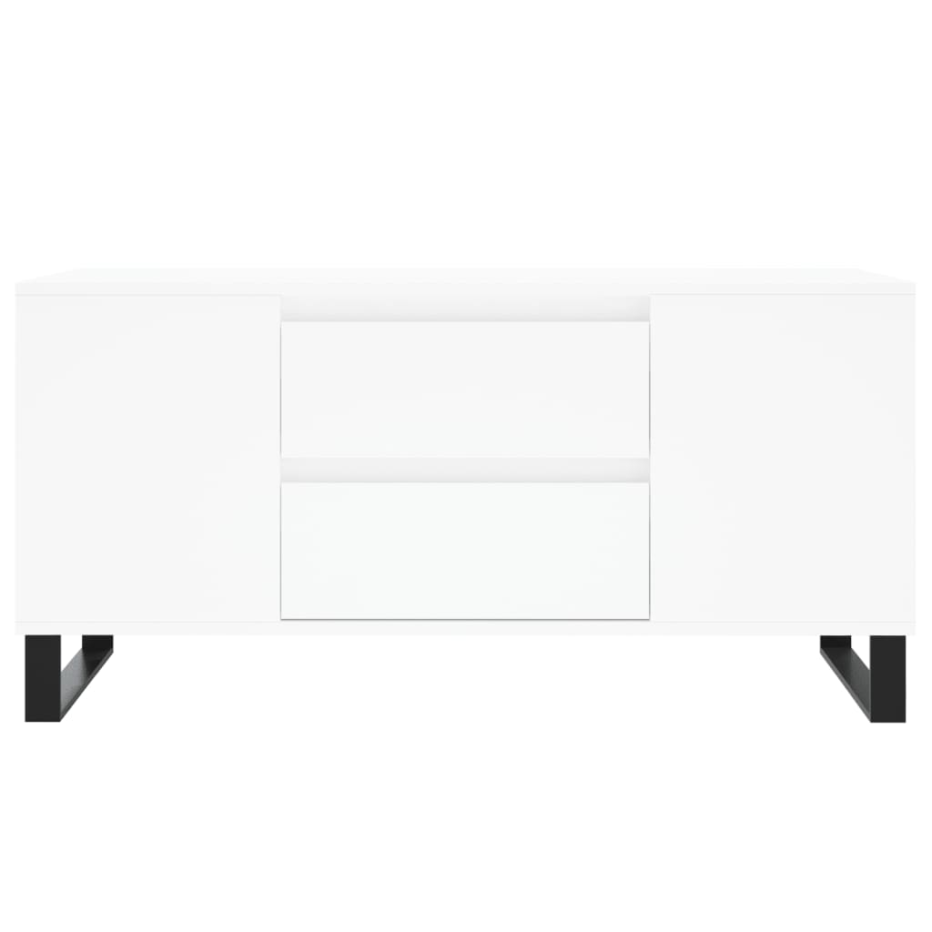 White coffee table 102x44.5x50 cm engineered wood