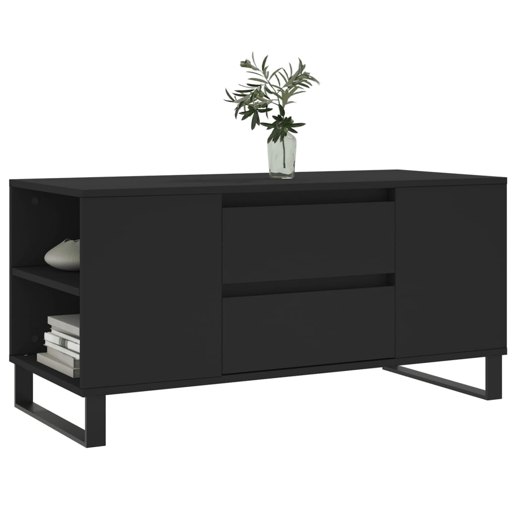 Black coffee table 102x44.5x50 cm engineered wood