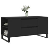 Black coffee table 102x44.5x50 cm engineered wood