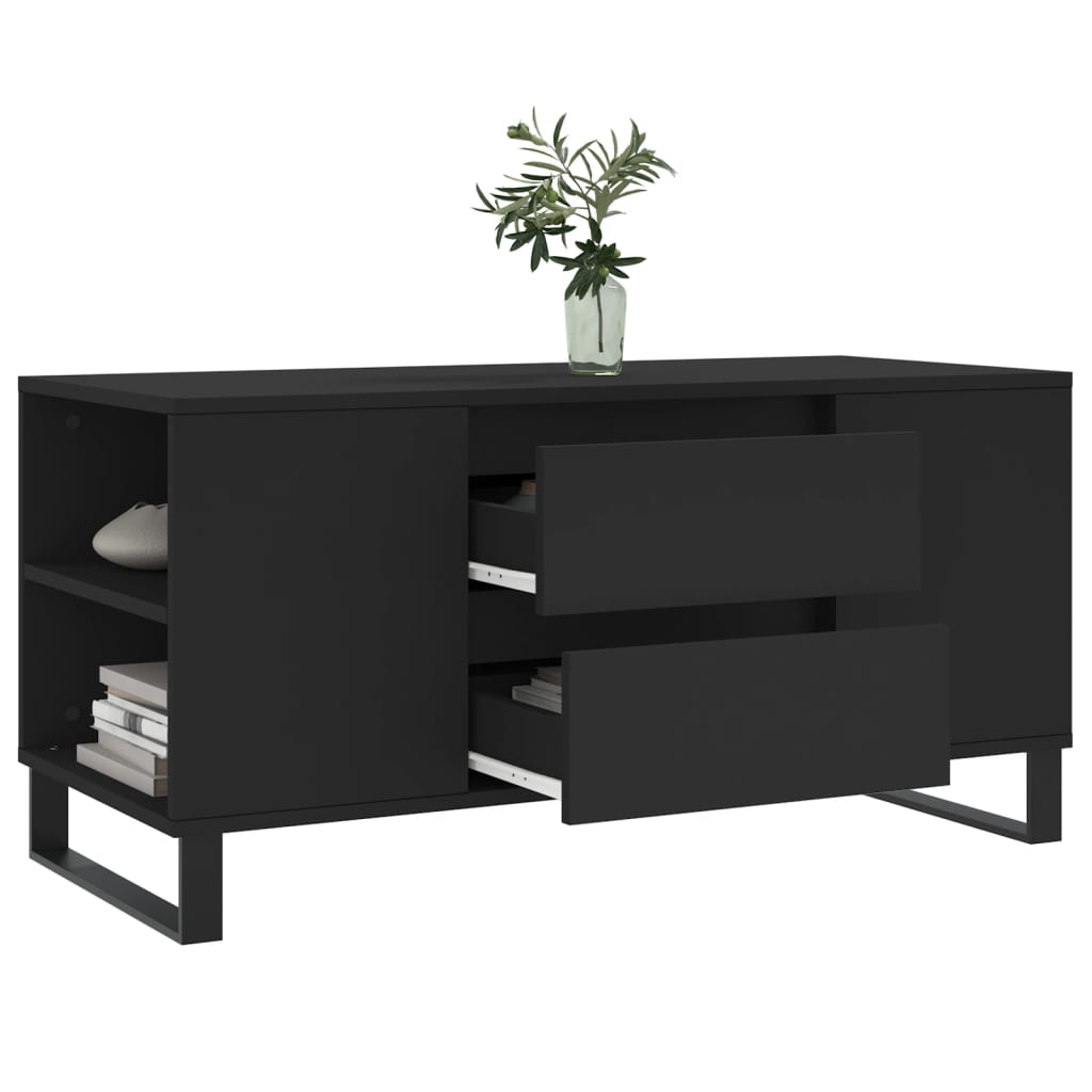 Black coffee table 102x44.5x50 cm engineered wood