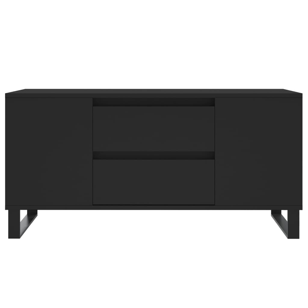 Black coffee table 102x44.5x50 cm engineered wood