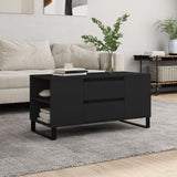 Black coffee table 102x44.5x50 cm engineered wood