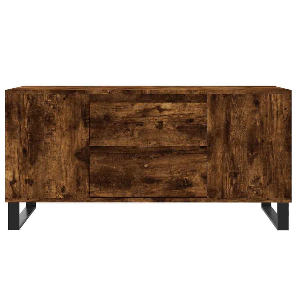 Table basse chêne fumé 102x44,5x50 cm bois d'ingénierie