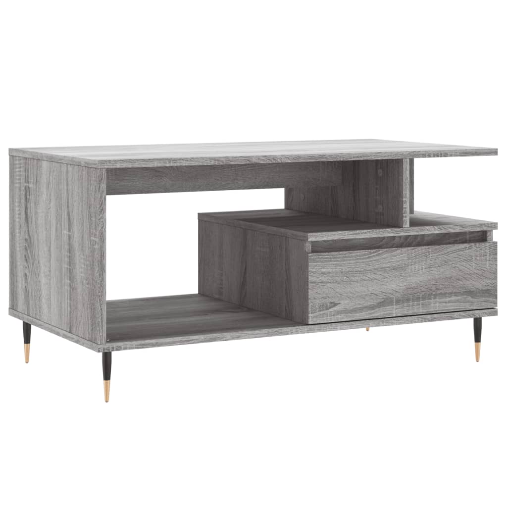 Sonoma grauer Couchtisch 90x49x45 cm Holzwerkstoff