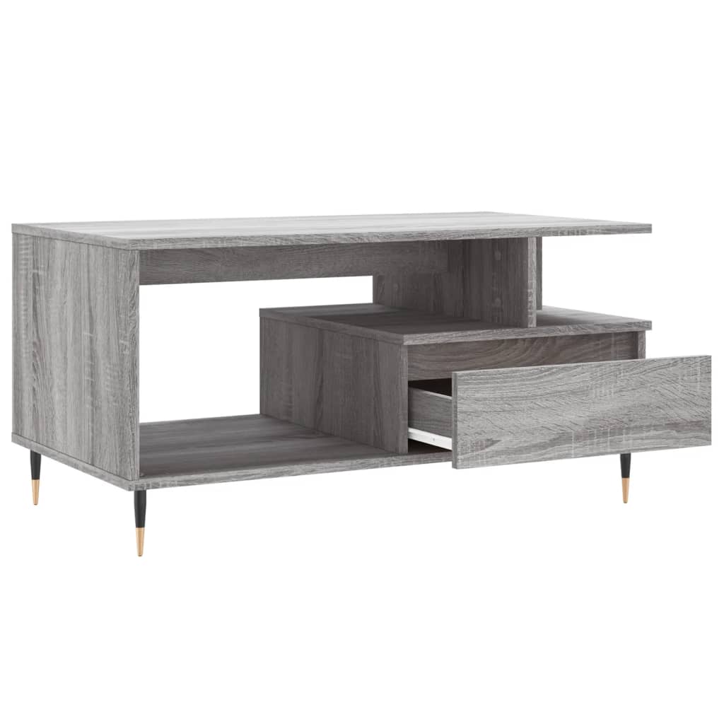 Sonoma grauer Couchtisch 90x49x45 cm Holzwerkstoff