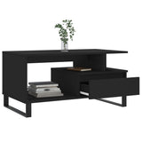 Coffee table Black 90x49x45 cm Engineered wood