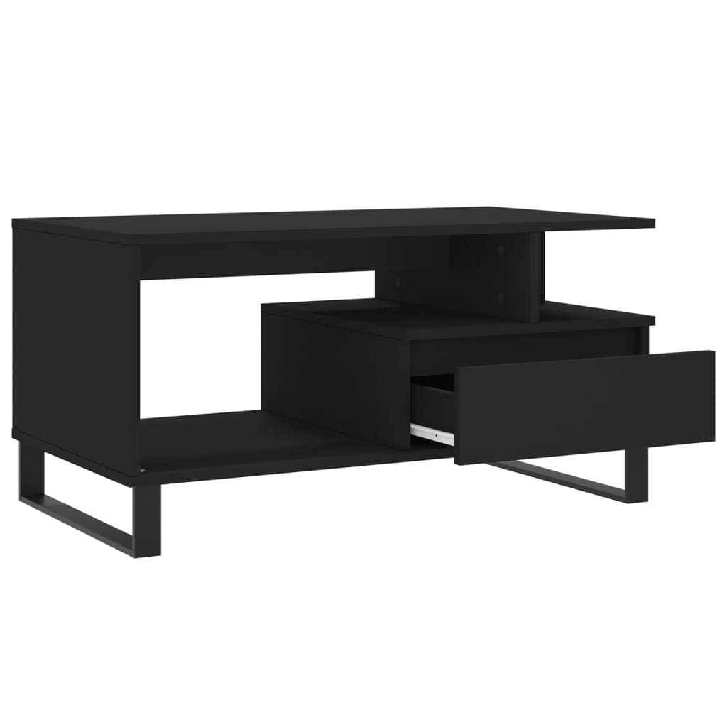 Coffee table Black 90x49x45 cm Engineered wood