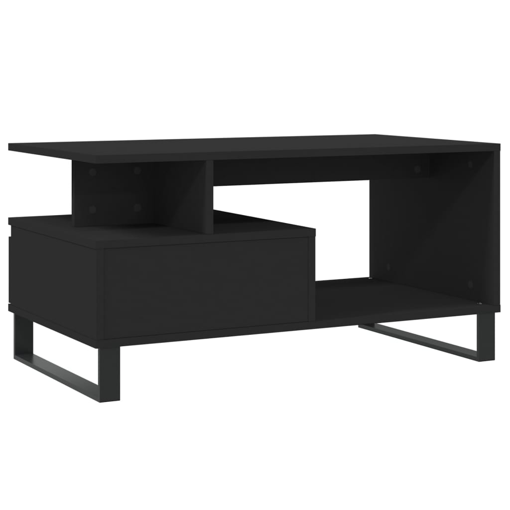 Coffee table Black 90x49x45 cm Engineered wood