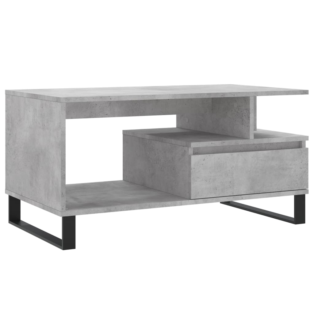 Table basse Gris béton 90x49x45 cm Bois d'ingénierie