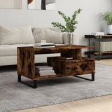 Coffee table Smoked oak 90x49x45 cm Engineered wood