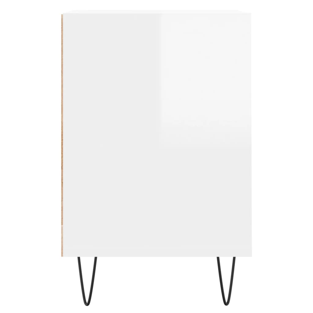 Meuble TV Blanc brillant 100x35x55 cm Bois d'ingénierie