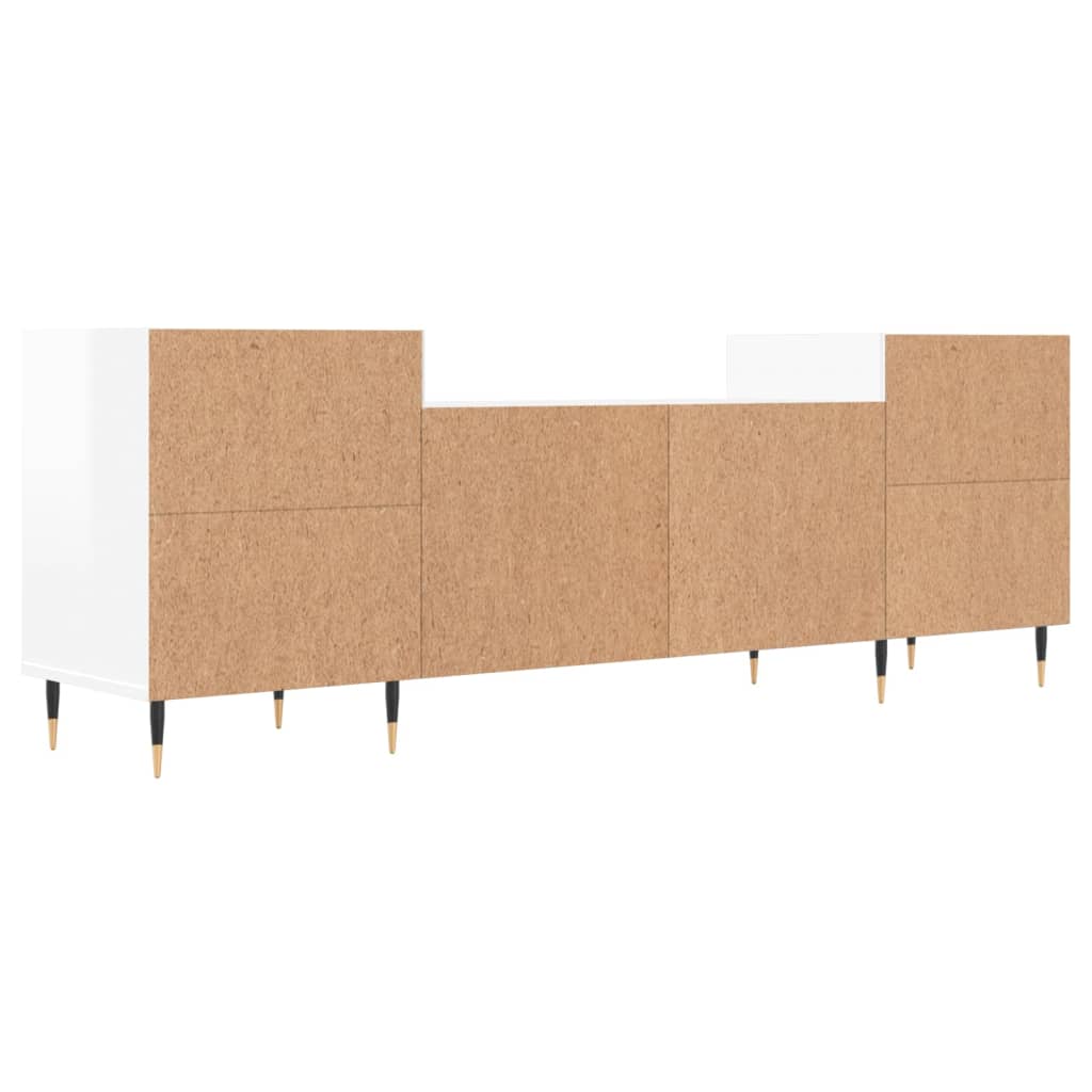 Meuble TV Blanc brillant 160x35x55 cm Bois d'ingénierie