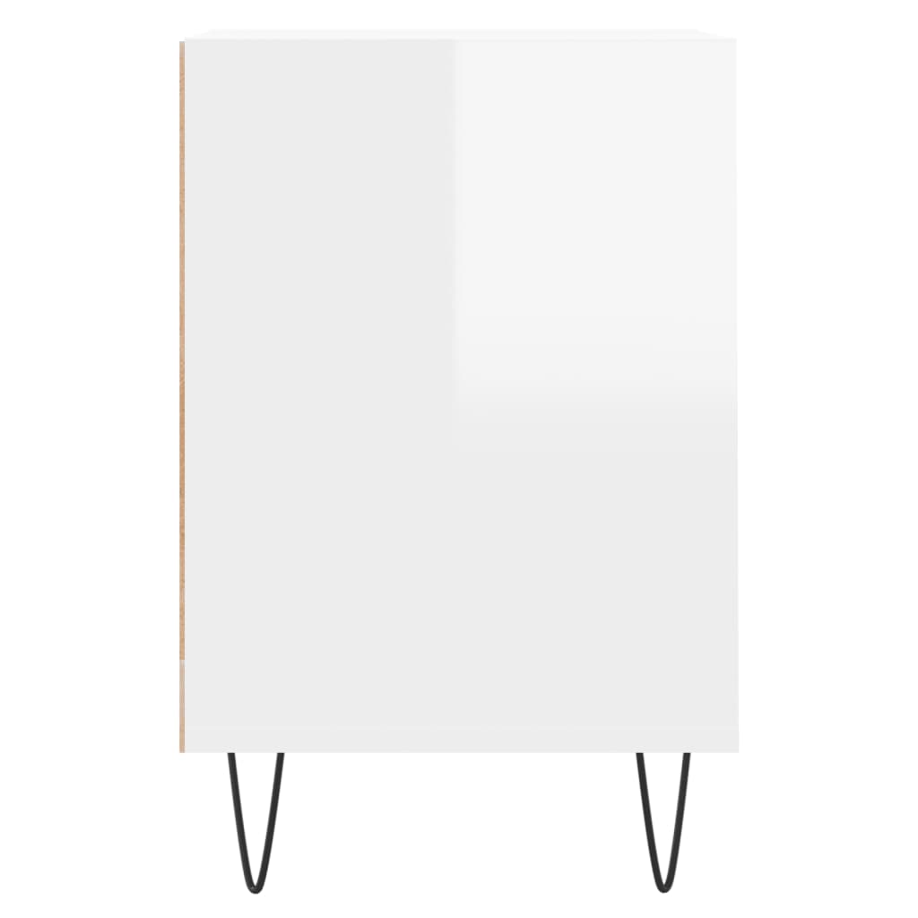 Meuble TV Blanc brillant 160x35x55 cm Bois d'ingénierie