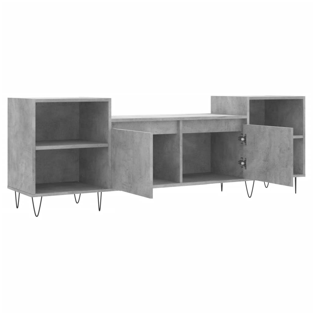 Meuble TV Gris béton 160x35x55 cm Bois d'ingénierie