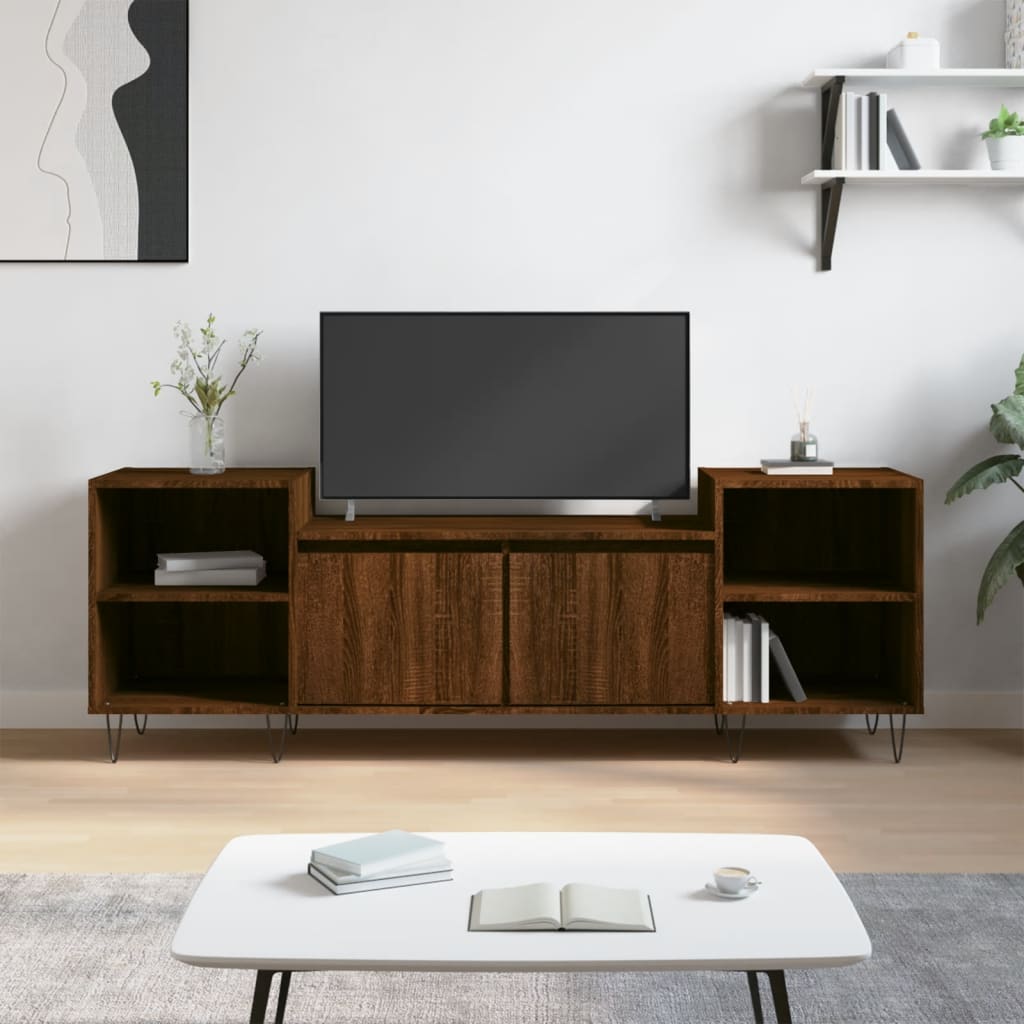 Meuble TV Chêne marron 160x35x55 cm Bois d'ingénierie