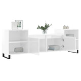 Meuble TV Blanc brillant 160x35x55 cm Bois d'ingénierie