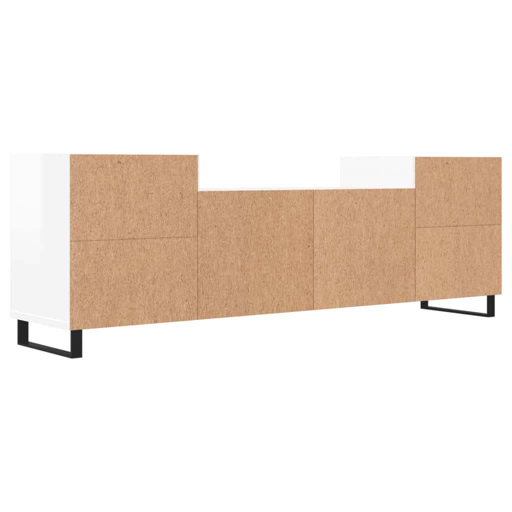 Meuble TV Blanc brillant 160x35x55 cm Bois d'ingénierie