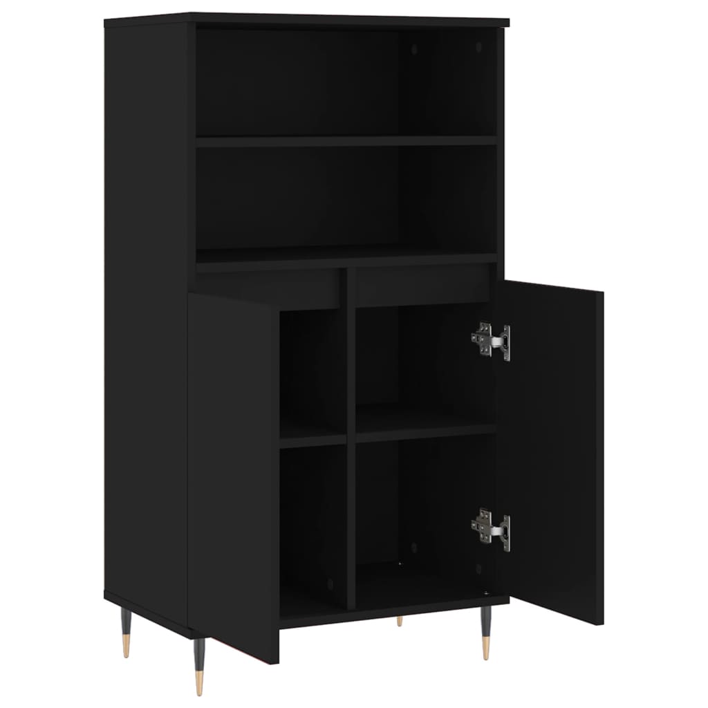 High sideboard Black 60x36x110 cm Engineered wood