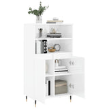 Buffet haut Blanc brillant 60x36x110 cm Bois d'ingénierie