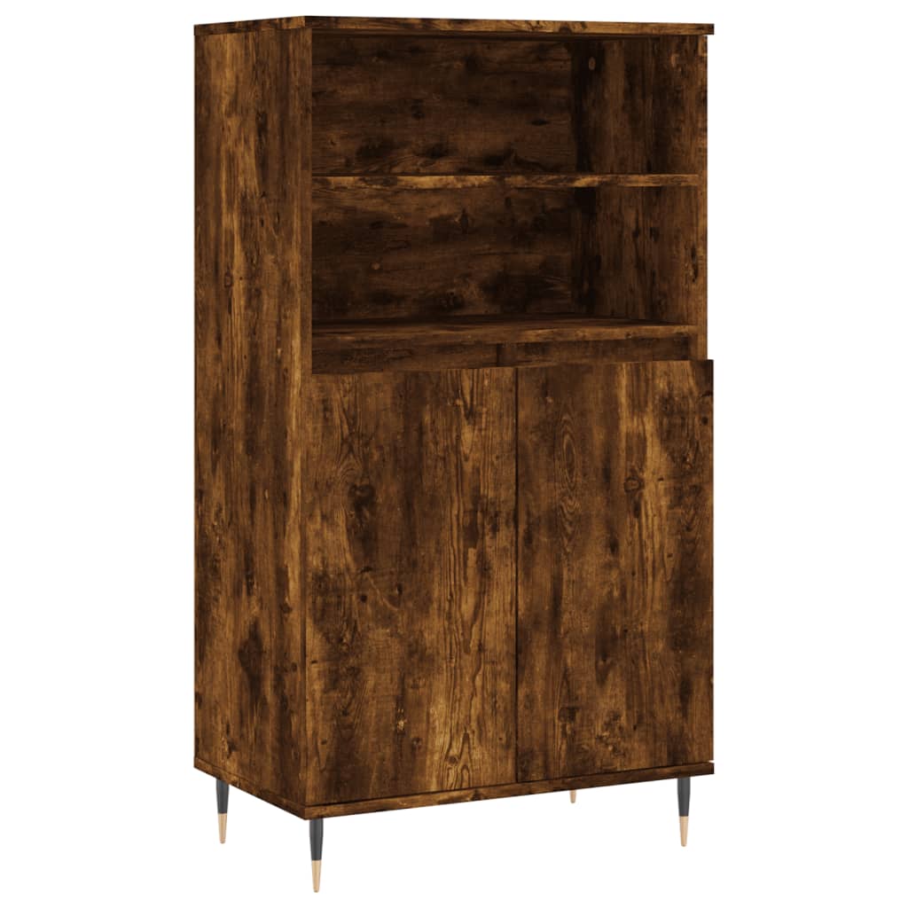 Buffet haut Chêne fumé 60x36x110 cm Bois d'ingénierie