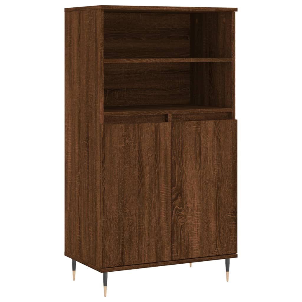 Buffet haut Chêne marron 60x36x110 cm Bois d'ingénierie