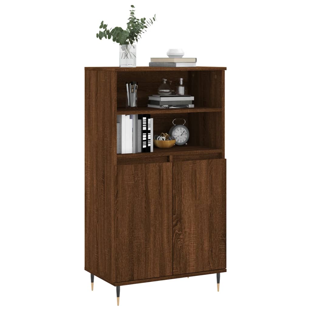 Buffet haut Chêne marron 60x36x110 cm Bois d'ingénierie