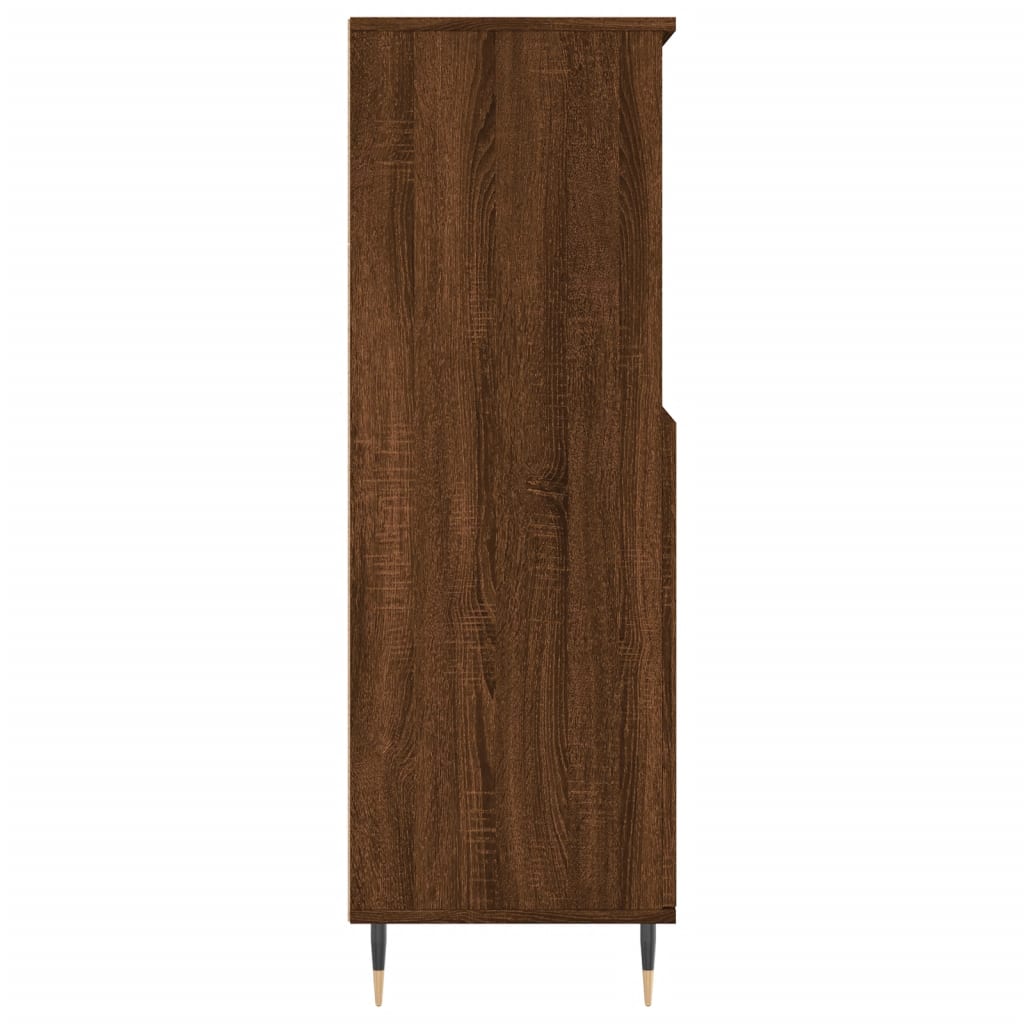 Buffet haut Chêne marron 60x36x110 cm Bois d'ingénierie