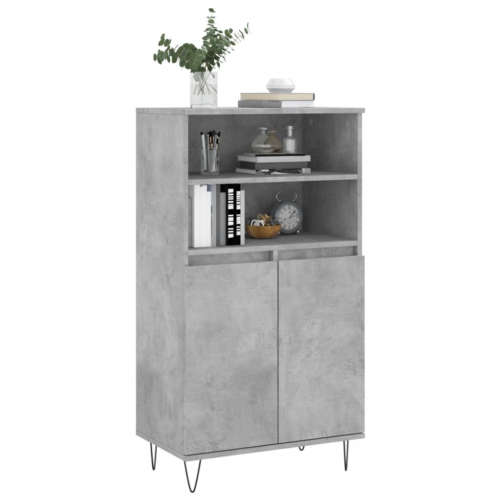 High sideboard Concrete gray 60x36x110 cm Engineered wood