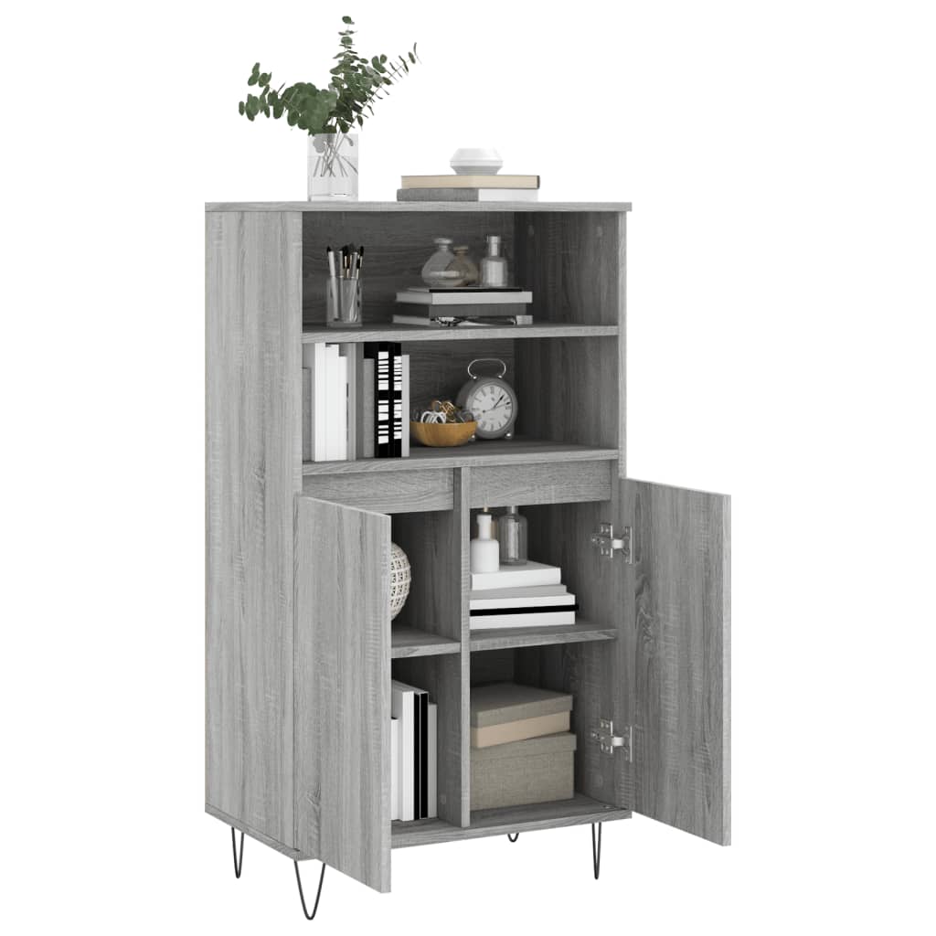 Buffet haut Sonoma gris 60x36x110 cm Bois d'ingénierie