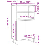 Buffet haut Chêne sonoma 60x36x110 cm Bois d'ingénierie