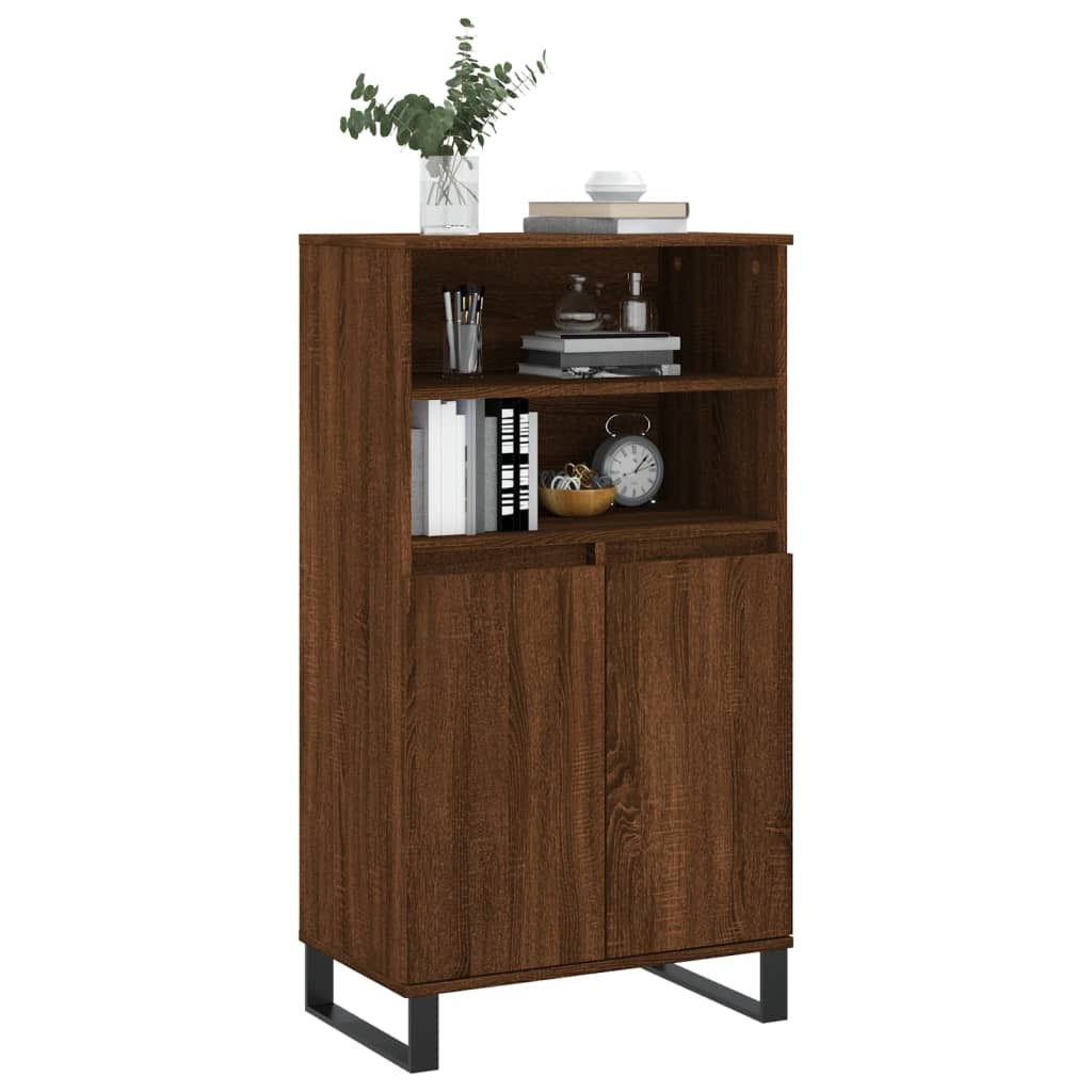 Buffet haut Chêne marron 60x36x110 cm Bois d'ingénierie