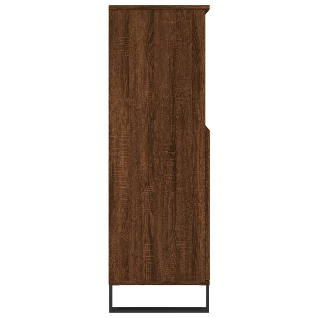 Buffet haut Chêne marron 60x36x110 cm Bois d'ingénierie