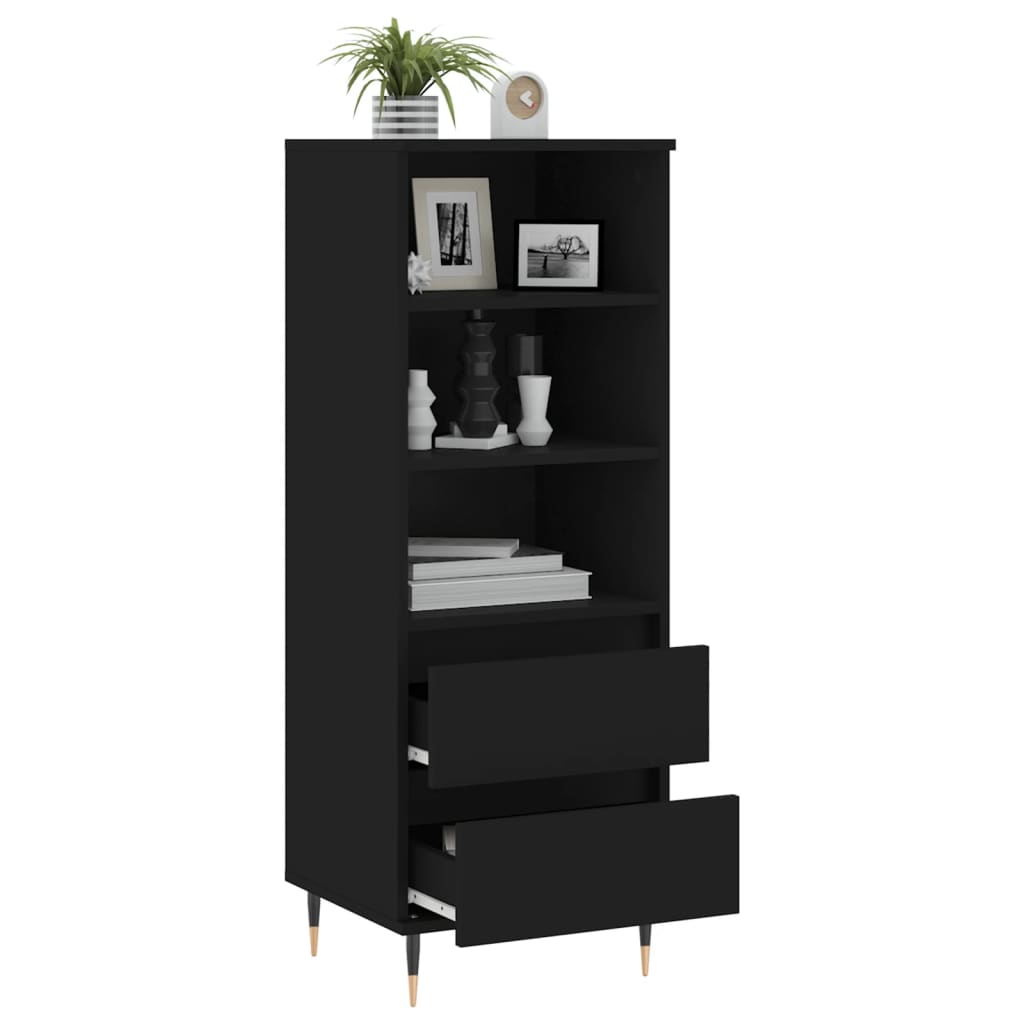 Buffet haut Noir 40x36x110 cm Bois d'ingénierie