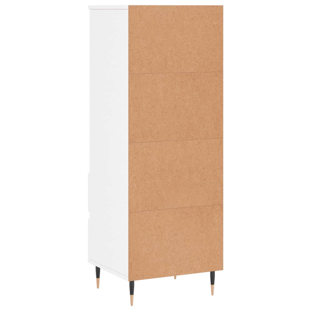 High sideboard Glossy white 40x36x110 cm Engineered wood