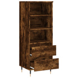 Buffet haut Chêne fumé 40x36x110 cm Bois d'ingénierie