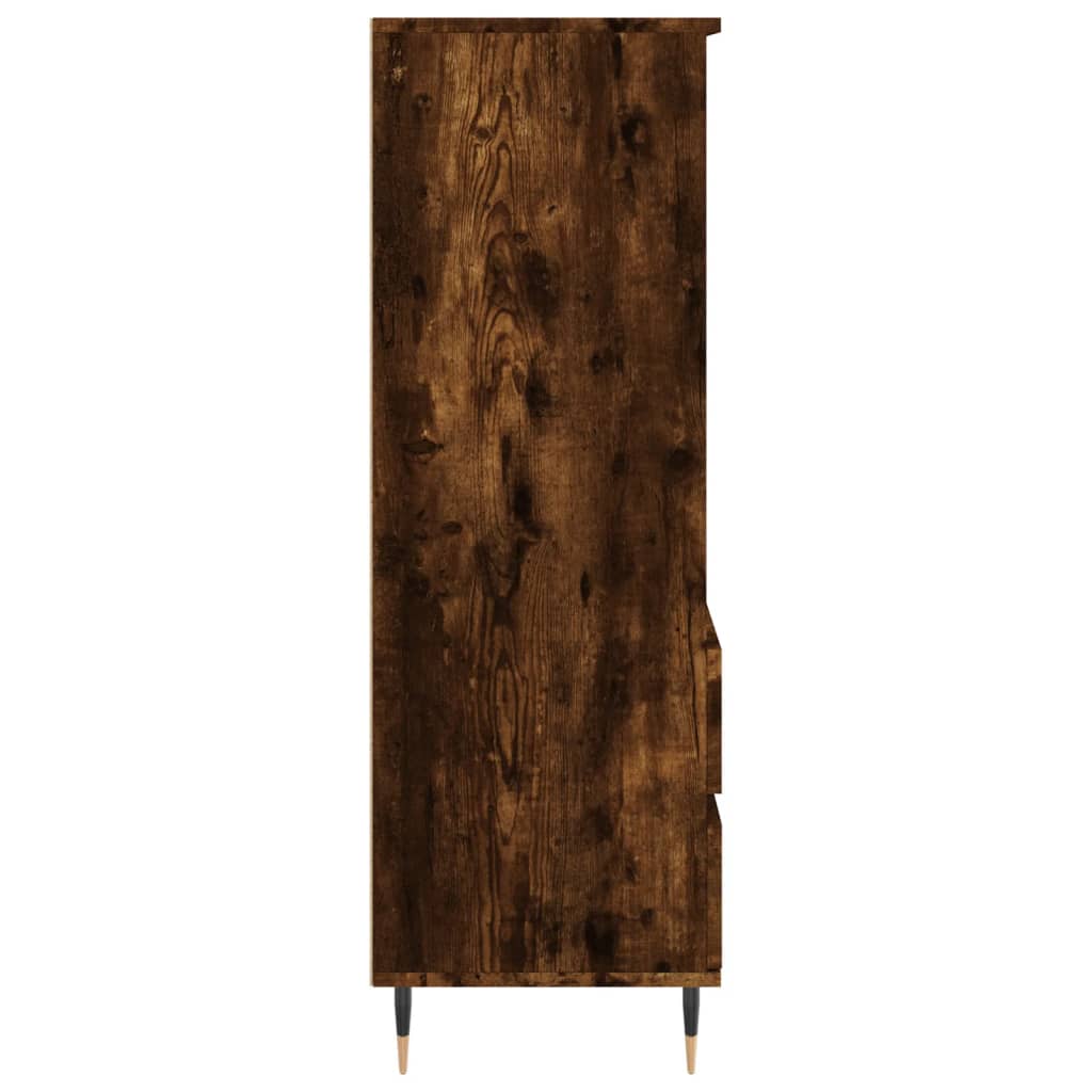 Buffet haut Chêne fumé 40x36x110 cm Bois d'ingénierie