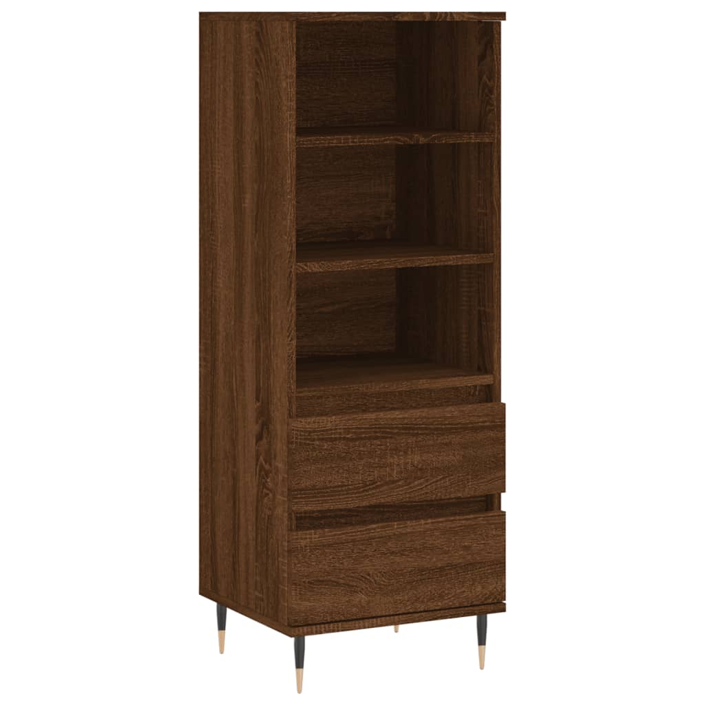 Buffet haut Chêne marron 40x36x110 cm Bois d'ingénierie